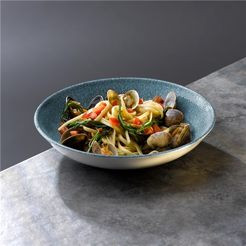 Raku Coupe Plate Topaz Blue 260mm Churchill