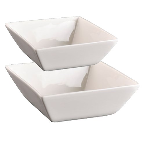Basics Shallow Square Bowls White ZF100102