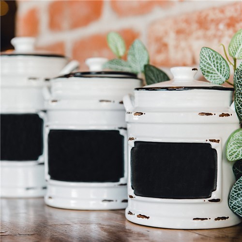 Bistrot Canister White Black Rim Small Pro.mundi