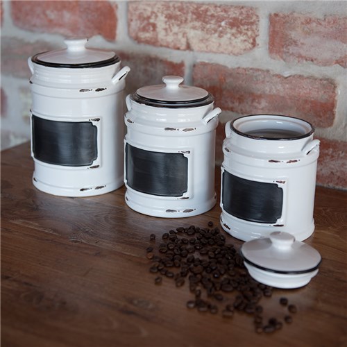 Bistrot Canister White Black Rim Small Pro.mundi