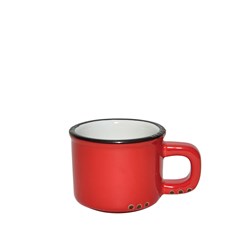 Bistrot Espresso Cup Red Black Rim 75ml Pro.mundi