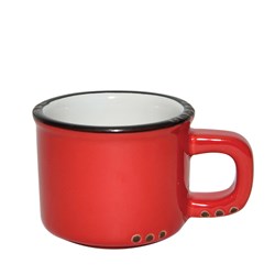 Bistrot Mug Red Black Rim 250ml Pro.mundi