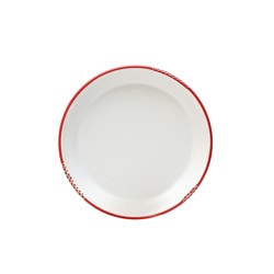 Bistrot Plate White Red Rim 203mm Pro.mundi