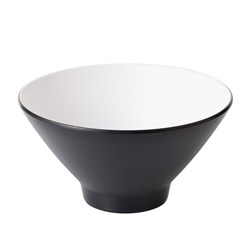 1181121 Dual Colour Melamine V-Shaped Bowl Black/White 205mm