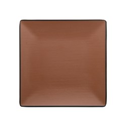 1181268 Dual Colour Melamine Square Plate Black/Brown 220x220mm CouCou