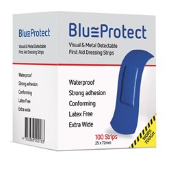 Metal Detectable Dressing Strip Blue 72mm