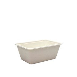 Sugarcane Takeaway Container White 1000ml 180x125x75mm Earth Essentials