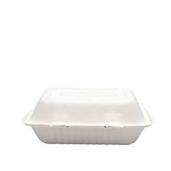 Sugarcane Clam Rectangle White 230x158x80mm Earth Essentials