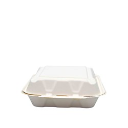 Sugarcane Clam Rectangle White 198x203x81mm Earth Essentials