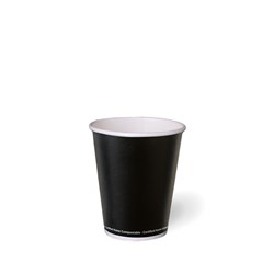 3445858 Aqueous Single Wall Hot Cups Black 240ml 8oz