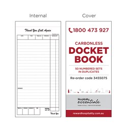 Carbonless Docket Book Duplicate Sheet 100x210mm Essentials Collection