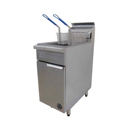 4011062 - Goldstein Dual Deep Fryer Gas Silver 20L VFG1L