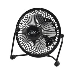 4035006 - Nero Mini Desk Fan USB Powered Black 150mm