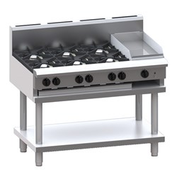 4037198 - COOKTOP GAS 6 BURNER 1200MM & 300MM GRIDDLE W/ LEG STAND