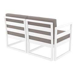 4242263 - Mykonos Lounge Sofa White with Brown Cushions 750mm