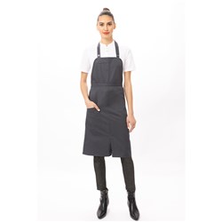 BIB APRON BRIO CHARCOAL W/ POCKET 860X840MM