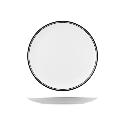 1077041 - Nano Cru Round Coupe Plate White & Black 270mm