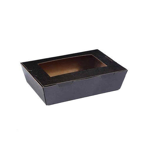 Window Lunch Box Medium Black 180x120x50mm