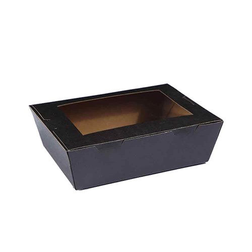 Window Lunch Box Large Black 195x140x65mm