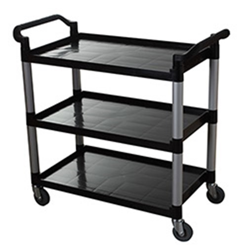 4406239 - Kleaning Essentials Plastic 3 Tier Utility Trolley Black
