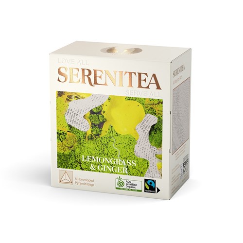 SERENITEA LEMONGRASS & GINGER ENVEL PYRAMID TEA BAG