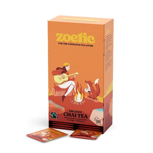ZOETIC CHAI TEA ENVELOPE TEA BAGS