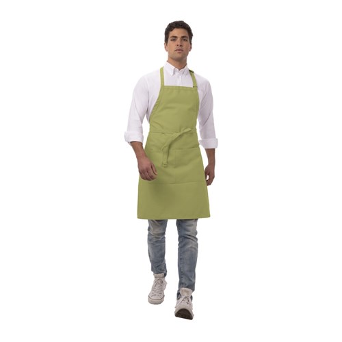 Butchers Bib Dual Pocket Apron Lime 860x610mm